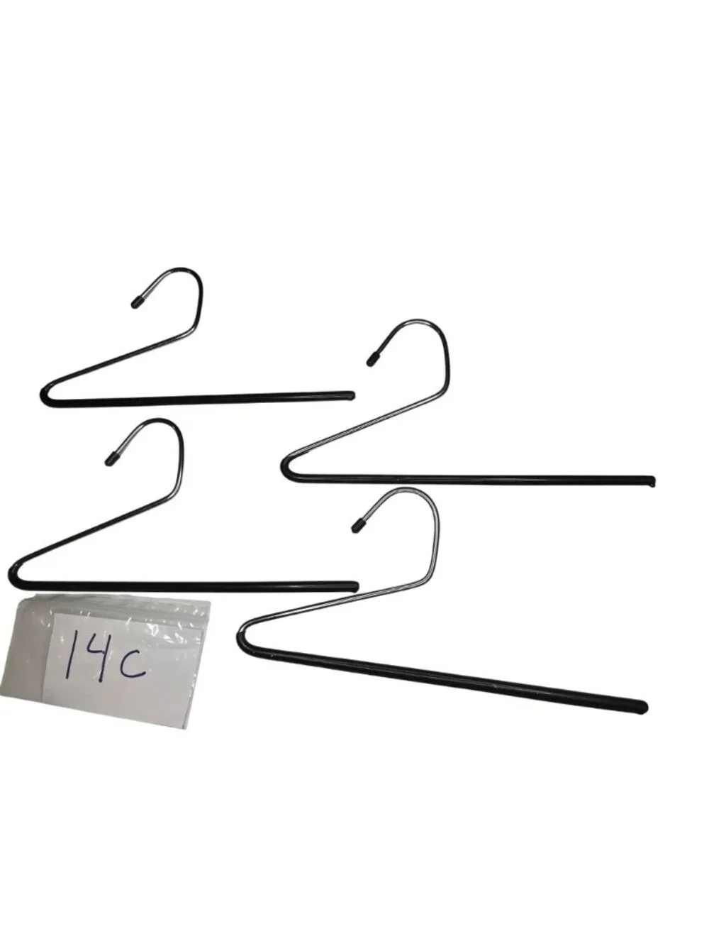 Set Of 4 Black Metal Pants Hangers With Open-Ended Design Space-Saving Closet